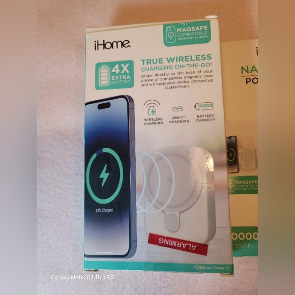 0775. iHome ~ NANO MAG+ ~ 10,000 mAh ~ Wireless Charging ~ iPhone 12 & Newer ~ - Picture 5 of 7